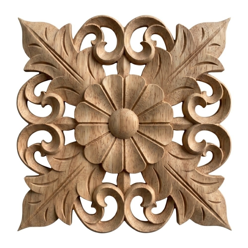 Embellish Craft - ของตกแต่งบ้าน ไม้แกะสลักสีน้ำตาลอ่อน 5.91 นิ้ว ของตกแต่งไม้สไตล์เรโทร ง่ายต่อการทาสี