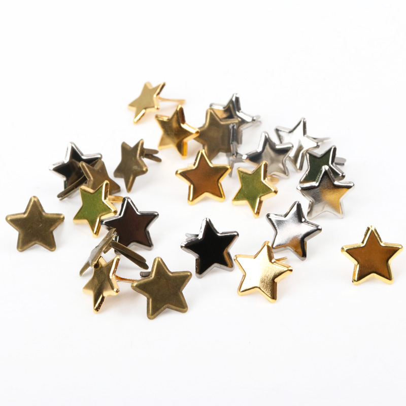 Embellishments For Scrapbooking - 50 ชิ้นผสมโลหะ Star Brad Studs Spikes