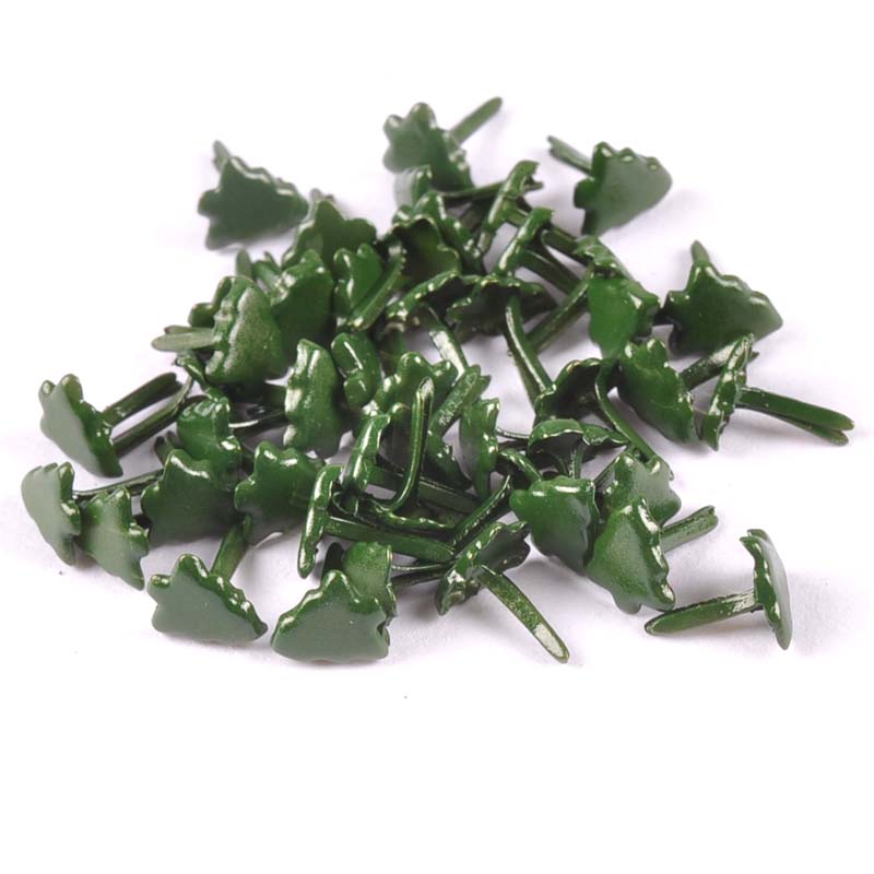 Embellishments For Scrapbooking - 50ชิ้นต้นคริสต์มาสมินิเบรเมอร์สแครปบุ๊คกระดุมงานฝีมือโลหะสำหรับตกแต่งกระดาษ CP2165 7x8มม.