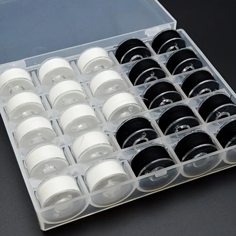 Craft Embellishment Storage - 25/ชิ้น/กล่องด้ายเย็บแผล,สีดําและสีขาวบ้านเย็บSpoolsเครื่องมือ,เปลี่ยนBobbinsสําหรับจักรเย็บผ้าบ้าน