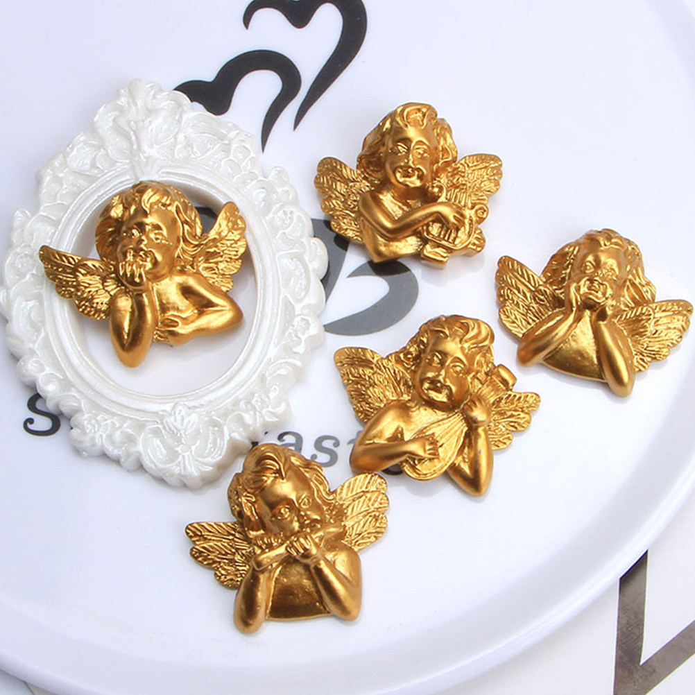 Embellish Craft - อุปกรณ์ตกแต่งเรซิ่นรูปนางฟ้า 15 ชิ้น สำหรับงานฝีมือ DIY ชาร์มแบบติดหลังเรียบ