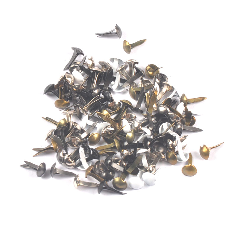 Embellishments For Scrapbooking - หมุดโลหะสีดำขาวขนาดเล็ก 100 ชิ้น สำหรับงาน Scrapbooking ประดับตกแต่ง