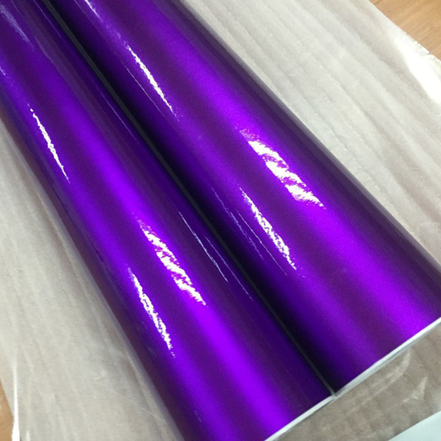 Glitter Vinyl Roll - ฟิล์มไวนิลหุ้มรถสีม่วงเมทัลลิกแบบพรีเมียม พร้อมช่องระบายอากาศ ติดตั้งง่ายด้วยกาวในตัว ลายกลิตเตอร์