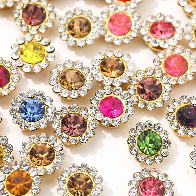 Sew On Rhinestone - คริสตัลรูปดอกทานตะวันขนาด 10 มม. จำนวน 1000 ชิ้น