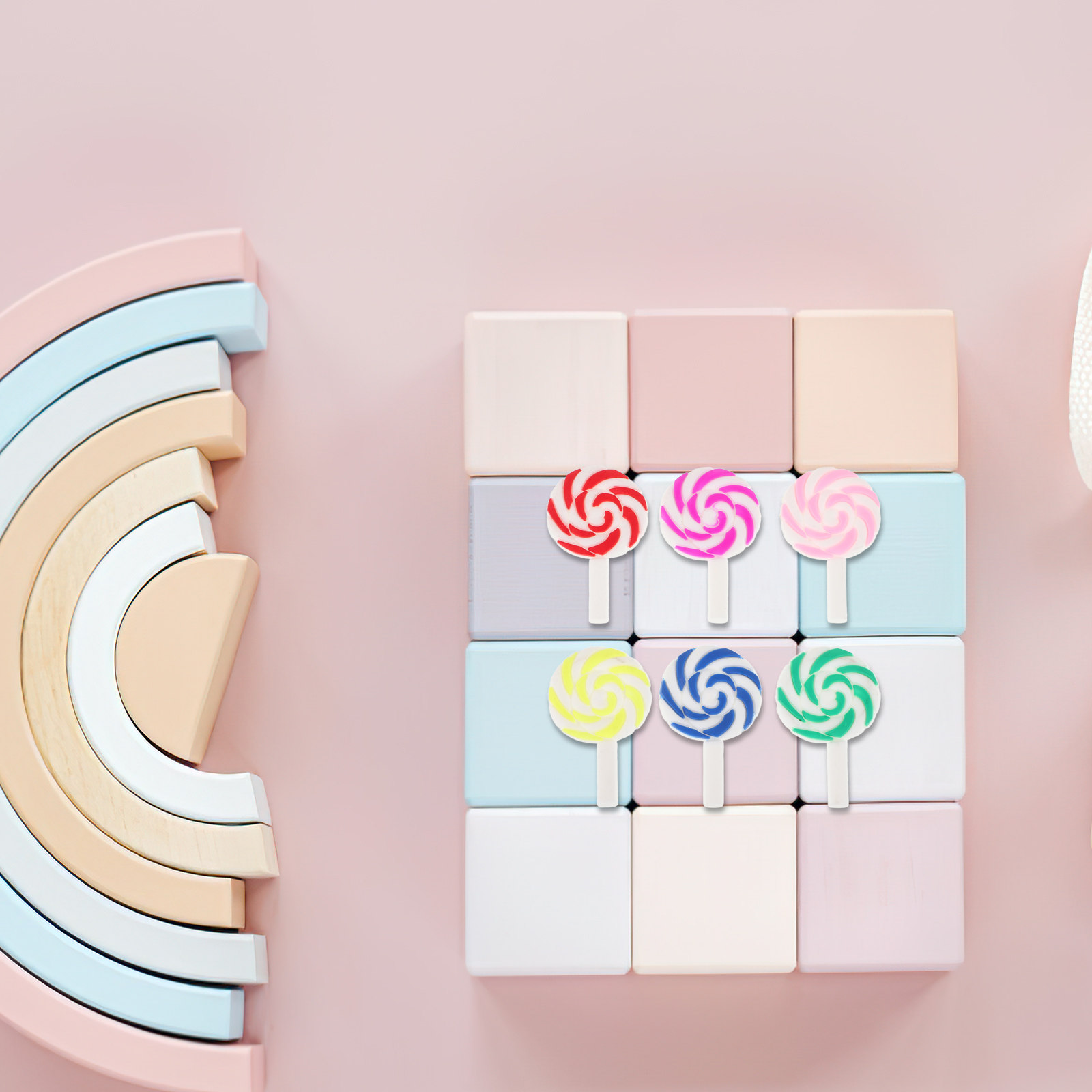 Embellish Craft - 36 ชิ้น ลูกอมสีรุ้งสดใส วัสดุตกแต่งงานฝีมือ ดินโพลิเมอร์ วัสดุ