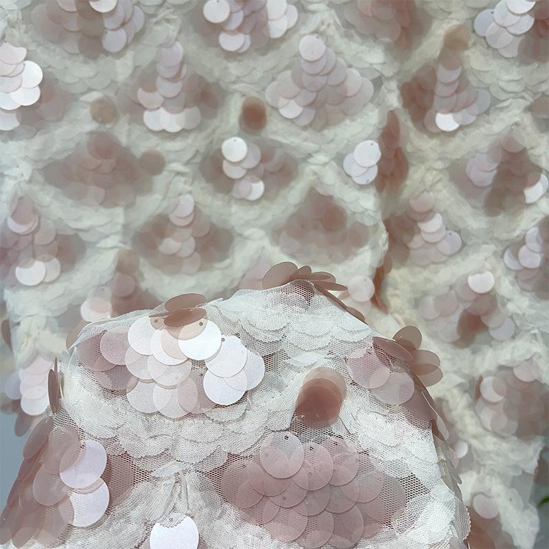 Crystal Mesh Fabric - ฐานตาข่ายผ้าเลื่อมเย็บปักถักร้อยผ้ารอบลูกปัดเลื่อมลูกไม้ผ้าตาข่ายสําหรับ DIY Dewing ชุดราตรีเสื้อผ้า