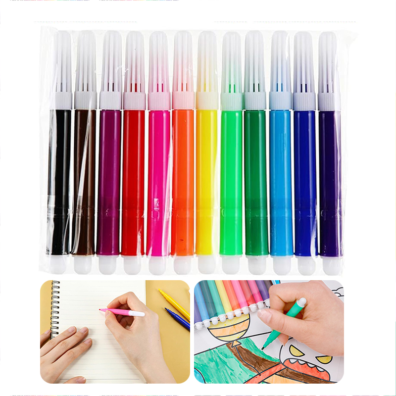Copic Marker Sketch - 12 สีมินิกราฟฟิตี้ปากกาสีน้ำอุปกรณ์ศิลปะปากกามาร์กเกอร์วาดภาพสีสันสดใสปากกาเน้นข้อความ 8.6 ซม.โรงเรียน TMZ