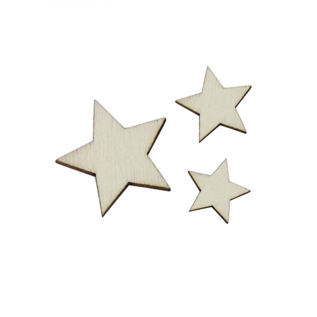 Embellish Craft - แผ่นไม้บาสวูดทรงดาว สีธรรมชาติ สำหรับตกแต่งงานแต่งงานสไตล์วินเทจ DIY