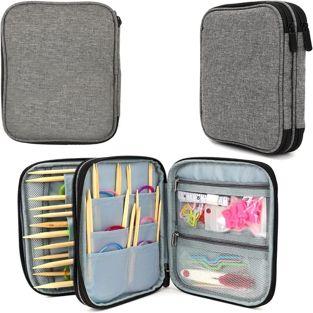Craft Embellishment Storage - เคสเข็มถักนิตติ้ง, เคสใส่เข็มถักนิตติ้งแบบพกพา, กระเป๋าจัดระเบียบสำหรับจัดเก็บเข็มถักนิตติ้งและอุปกรณ์เสริมอื่นๆ