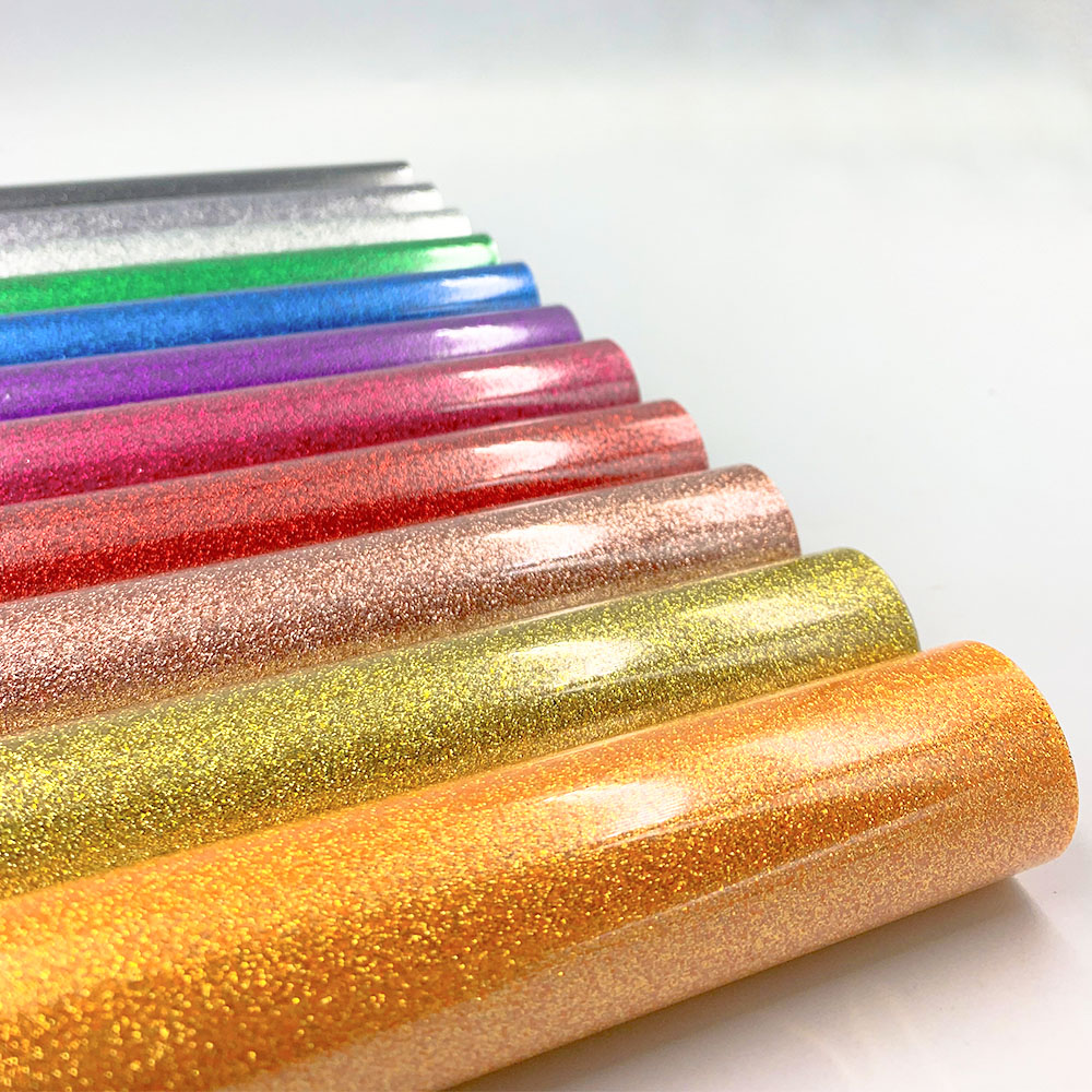Glitter Vinyl Roll - ไวนิลกันความร้อนแบบกลิตเตอร์ PU ขนาด 12x10 นิ้ว จำนวน