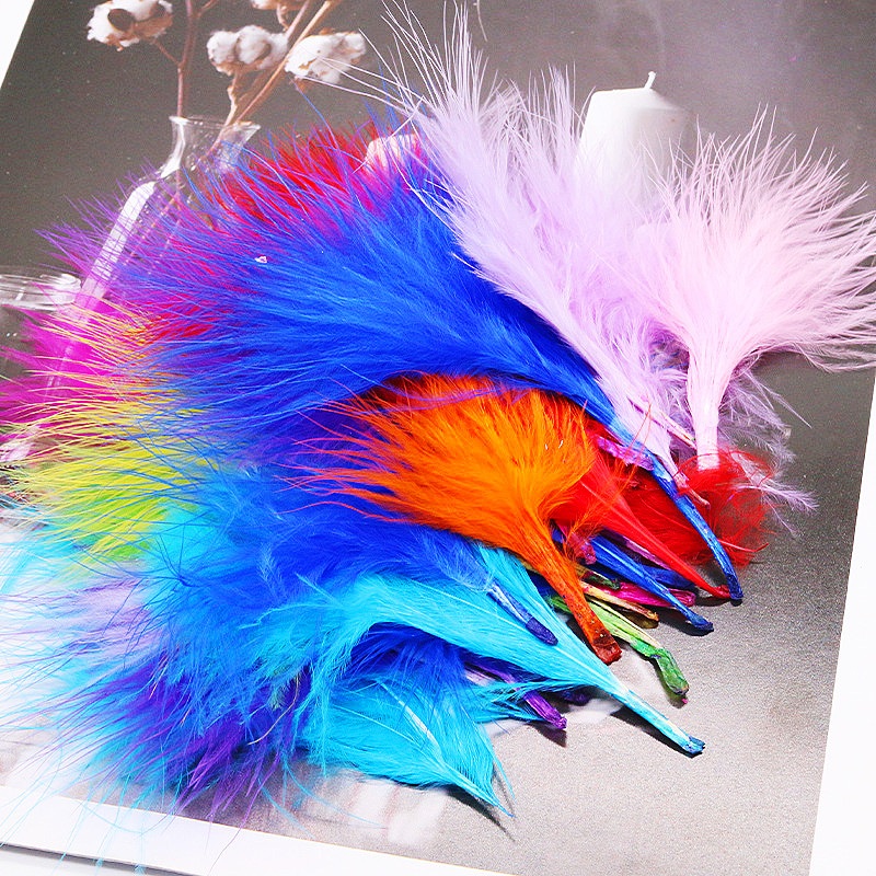 Feather Trim Marabou - 8-12ซม.สี Plumas ธรรมชาติตุรกี Marabou Feather Fluffy