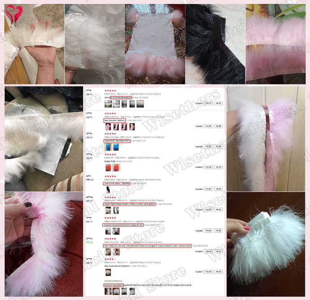 1 เมตรแฟนซีนุ่มย้อมสีสันตุรกี  - Feather Trim Marabou บทวิจารณ์และราคา
