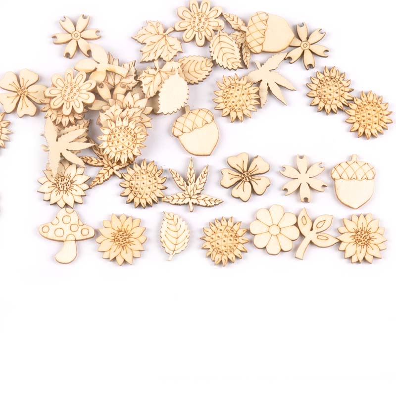 30ชิ้น25-30มิลลิเมตรไม้เครื่อง - Embellishments For Scrapbooking บทวิจารณ์และราคา