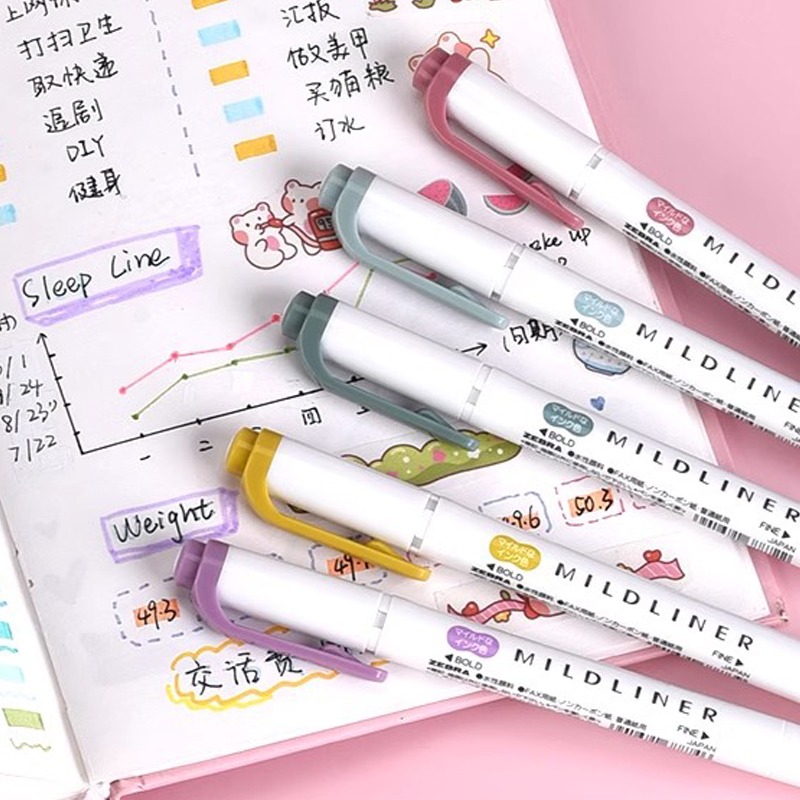 ปากกาไฮไลท์ Zebra Mildliner แบ - Zebra Pen Mildliner บทวิจารณ์และราคา