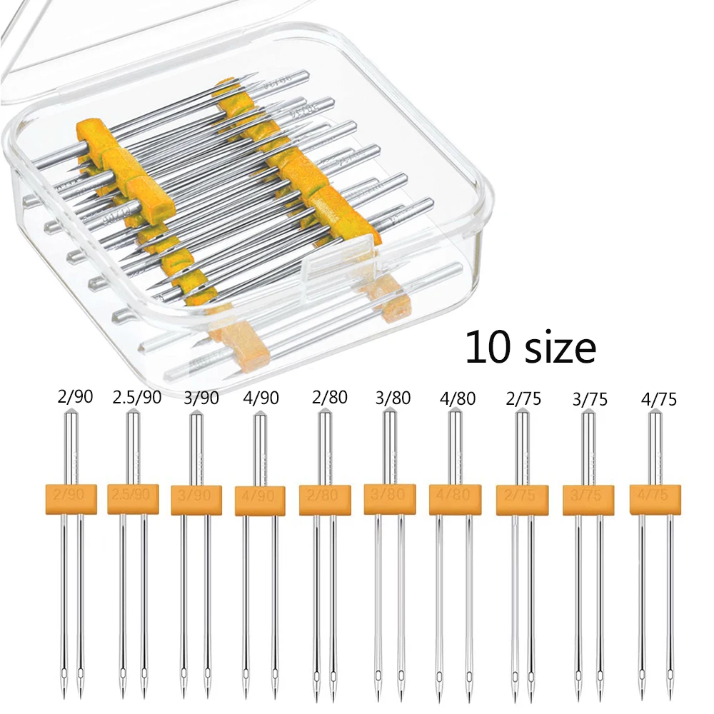 10PCS จักรเย็บผ้าเข็มคู่คู่เข็ - Craft Embellishment Storage บทวิจารณ์และราคา