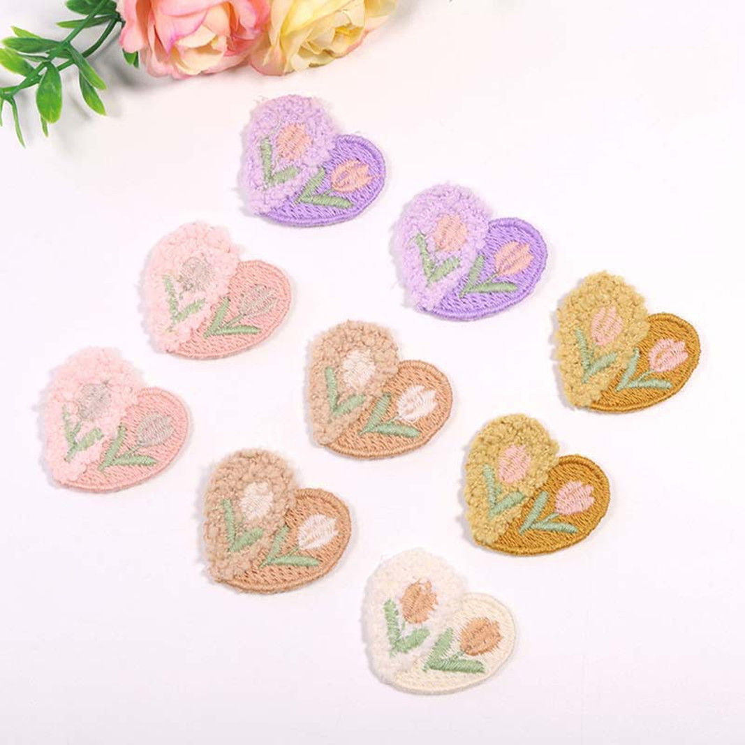 10ชิ้นผ้าขนสัตว์ดอกไม้รัก appl - Applique Patch Flower บทวิจารณ์และราคา