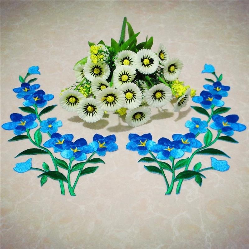 ตัวรีดติด tempelan bunga สีฟ้า - Applique Patch Flower บทวิจารณ์และราคา