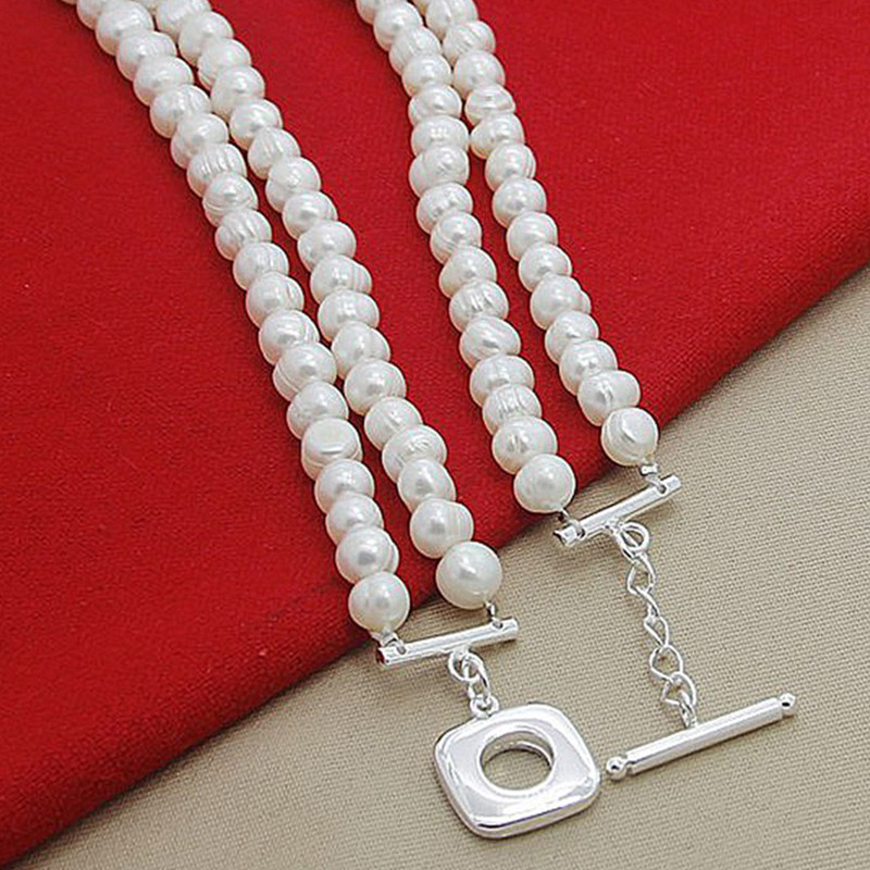 Aravant 925 Silver Double Laye - Pearl Trim Chain บทวิจารณ์และราคา