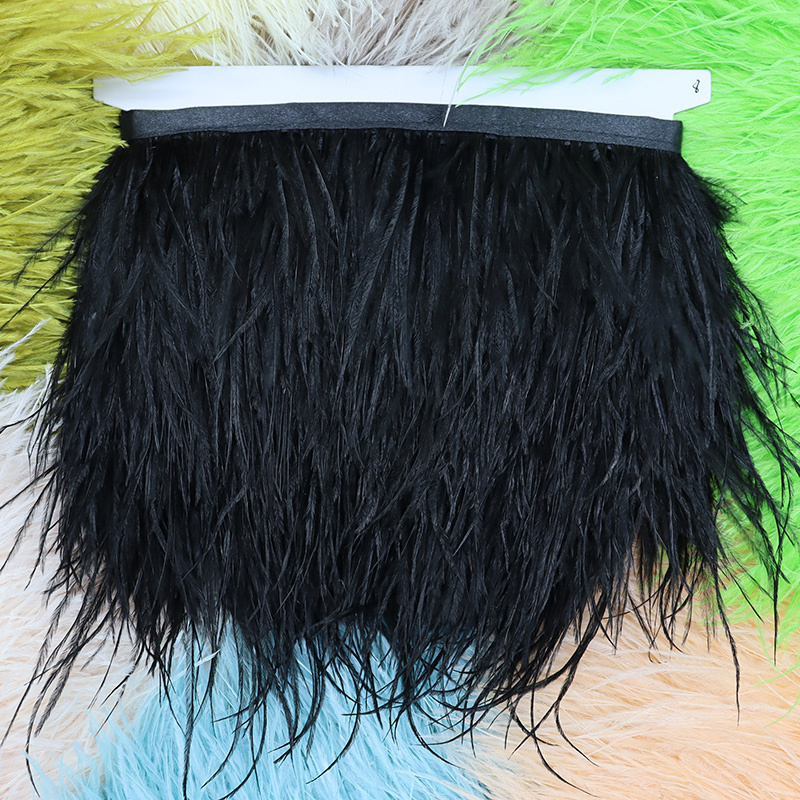 1M 8-10 ซม.ขนนกกระจอกเทศสีดํา  - Feather Trim Marabou บทวิจารณ์และราคา