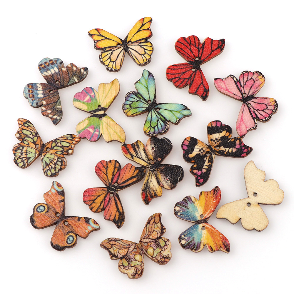 กระดุมไม้รูปผีเสื้อ 50 ชิ้น คล - Embellishments For Scrapbooking บทวิจารณ์และราคา