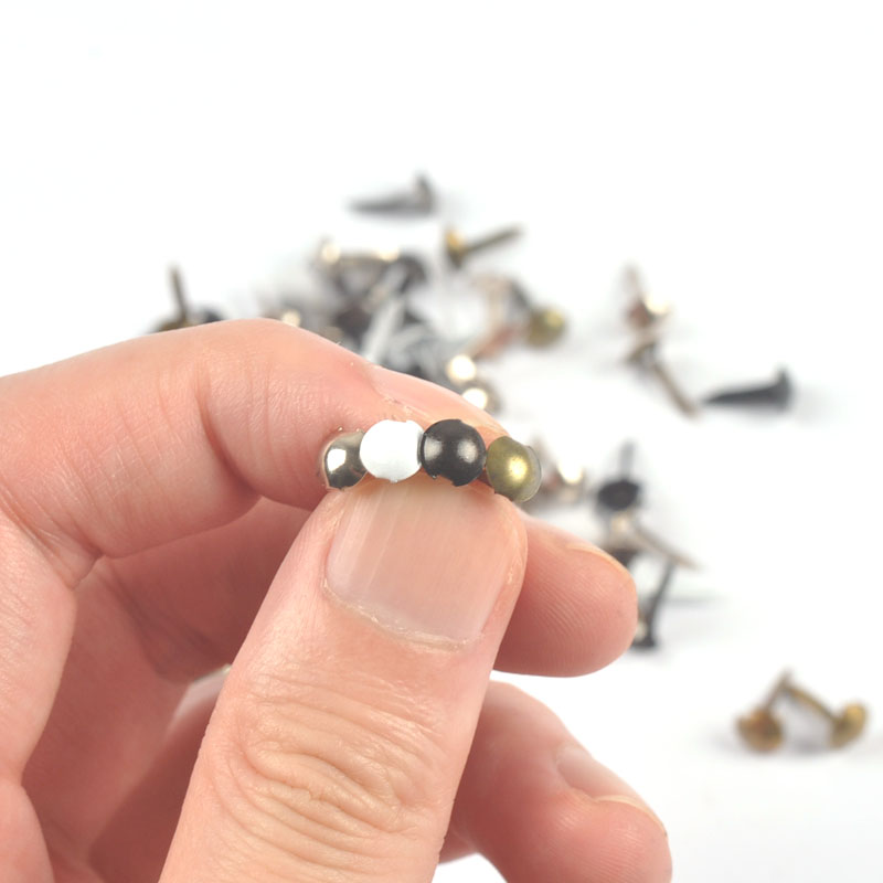 หมุดโลหะสีดำขาวขนาดเล็ก 100 ชิ - Embellishments For Scrapbooking บทวิจารณ์และราคา