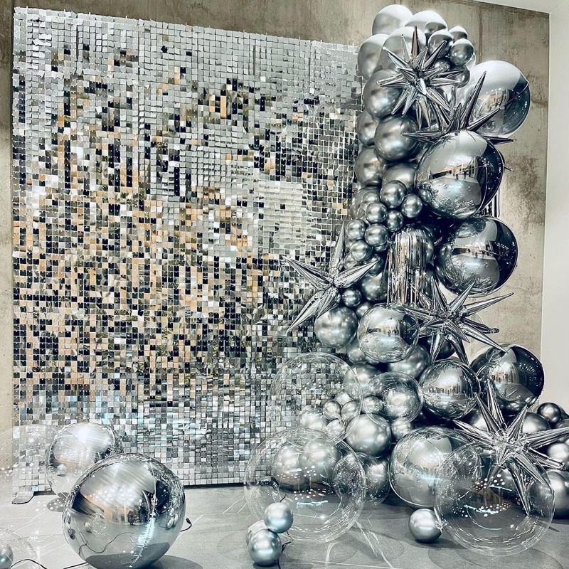 12/16/18/24 ชิ้น ฉากหลังผนังปร - Sequin Fabric Panel บทวิจารณ์และราคา