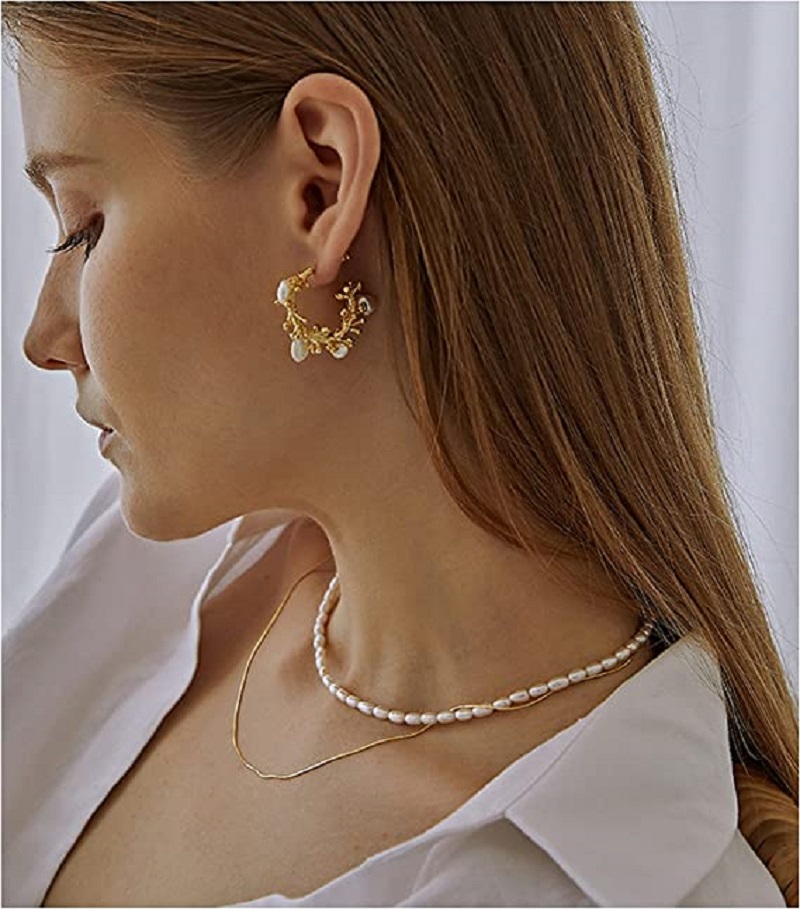 สร้อยคอไข่มุก 5-7 มม.ไข่สีขาวไ - Pearl Trim Chain บทวิจารณ์และราคา