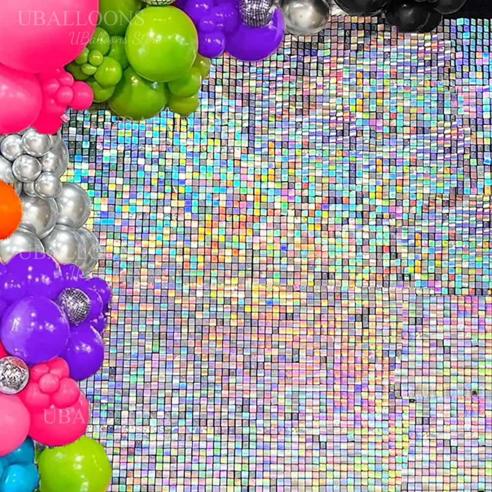 สีรุ้ง Silver Shimmer Wall แผง - Sequin Fabric Panel บทวิจารณ์และราคา