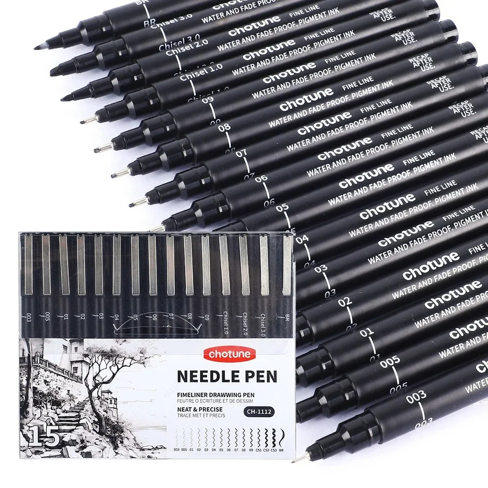 ปากกาไมโครสีดำ, 15 ขนาด, หมึกก - Copic Marker Sketch บทวิจารณ์และราคา