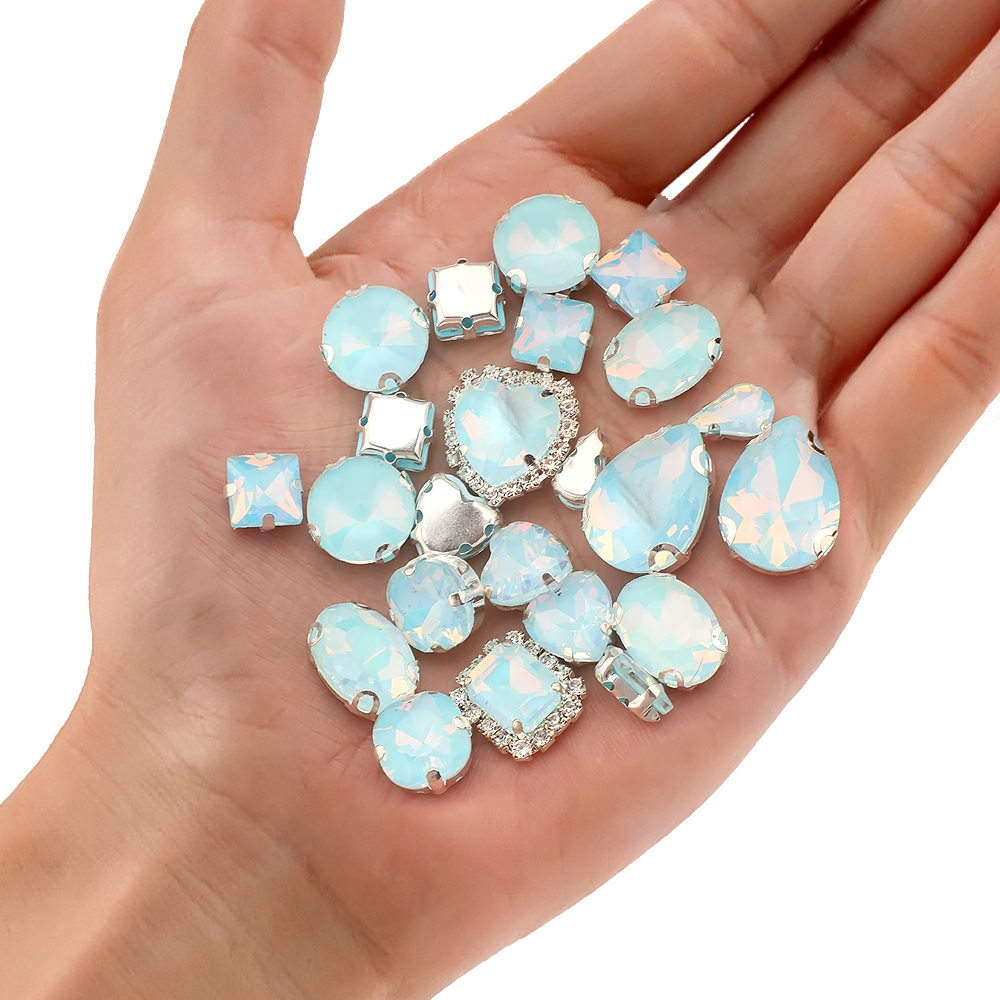 แก้วโอปอลทรงผสม40ชิ้น/ถุงกรงเล - Sew On Rhinestone บทวิจารณ์และราคา