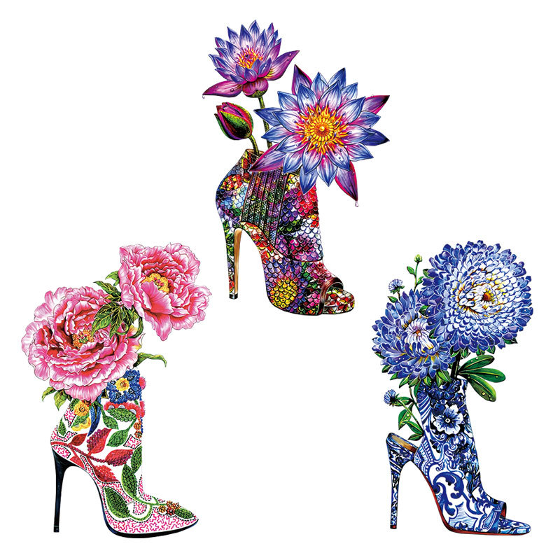 รองเท้าส้นสูงดอกไม้เหล็กบน Pat - Applique Patch Flower บทวิจารณ์และราคา