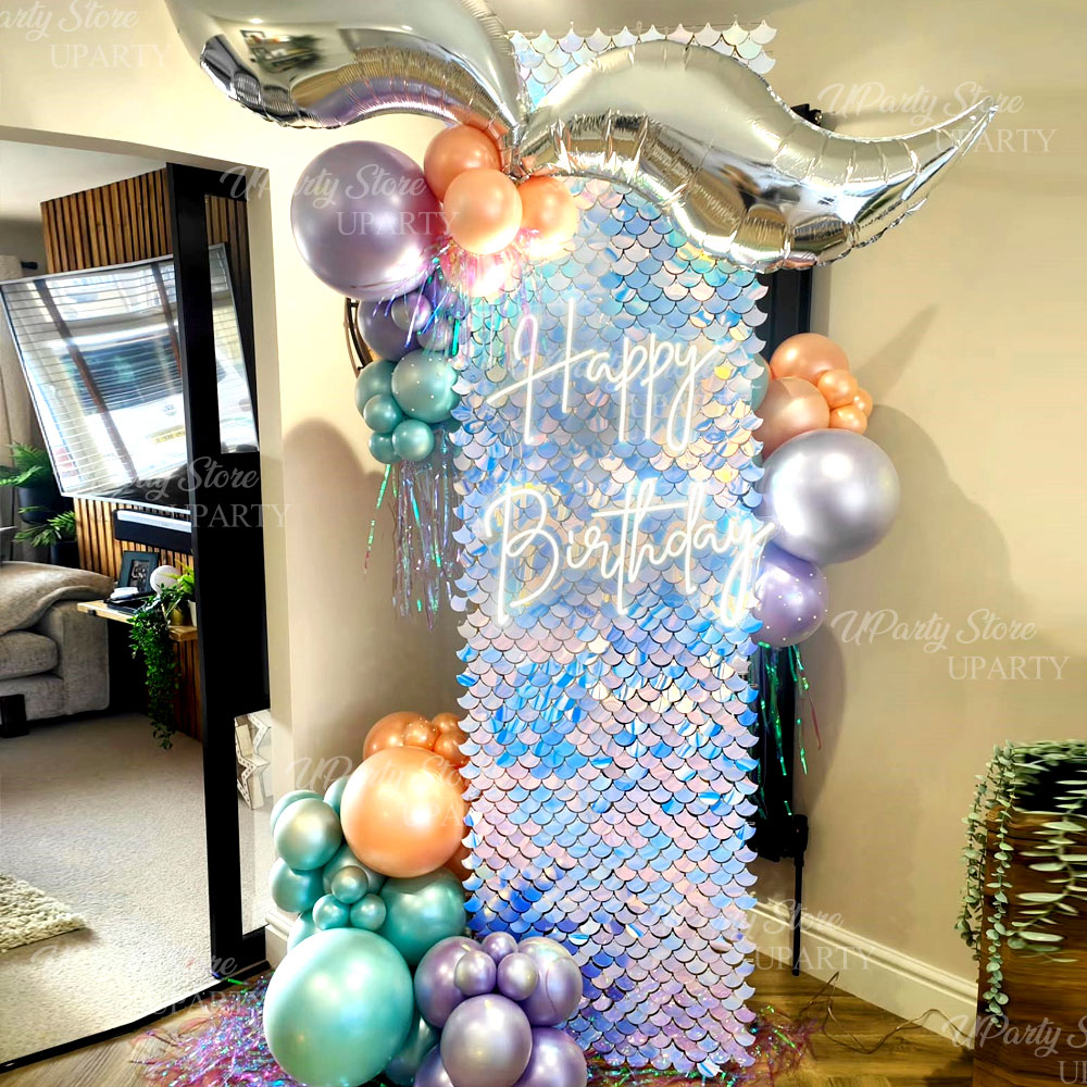 แผ่นผนังเลื่อมลายเงือก 12 ชิ้น - Sequin Fabric Panel บทวิจารณ์และราคา