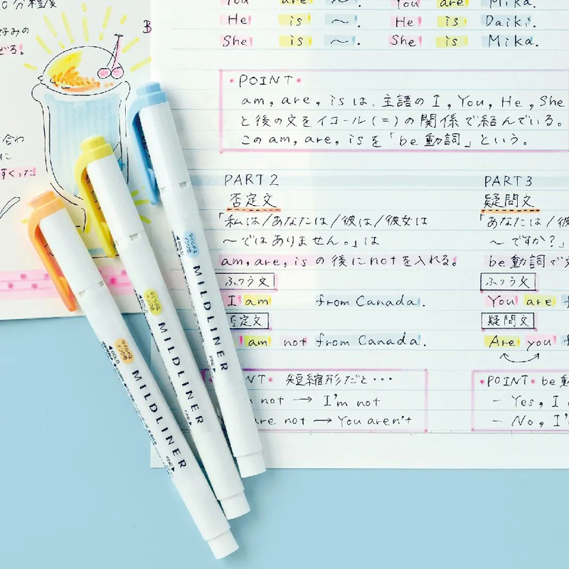 ปากกาไฮไลท์แบบน้ำ ZEBRA Mildli - Zebra Pen Mildliner บทวิจารณ์และราคา