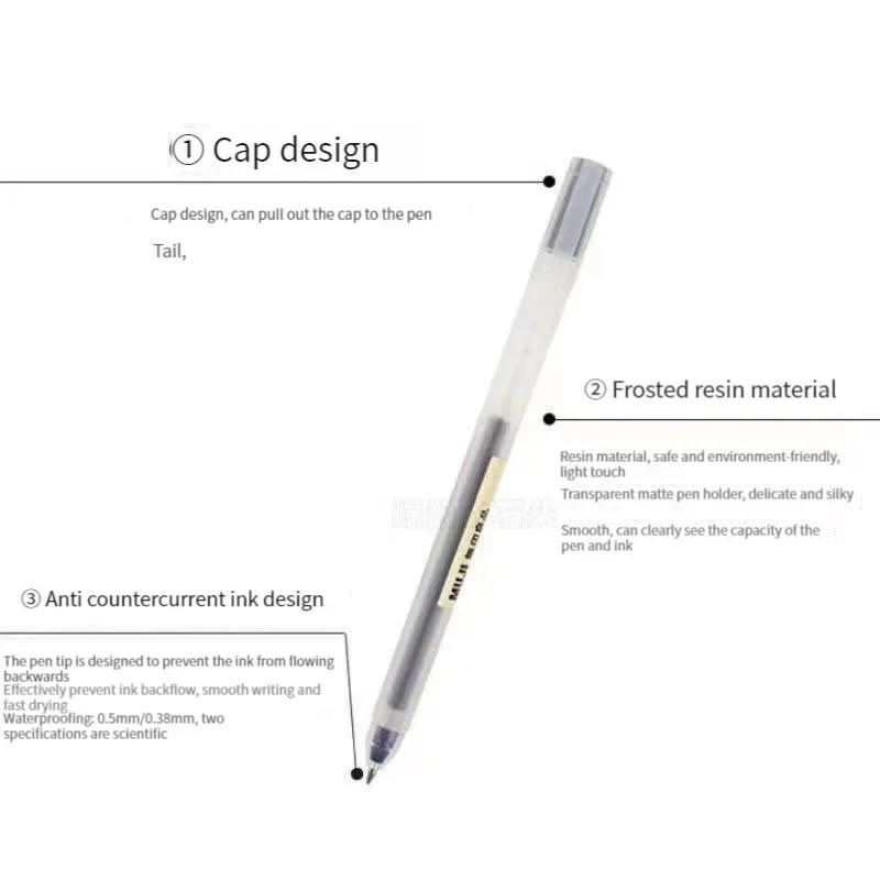 ปากกาเจล MUJI 6/8 ชิ้น/ชุด สีด - Muji Stationery Gel Pen บทวิจารณ์และราคา