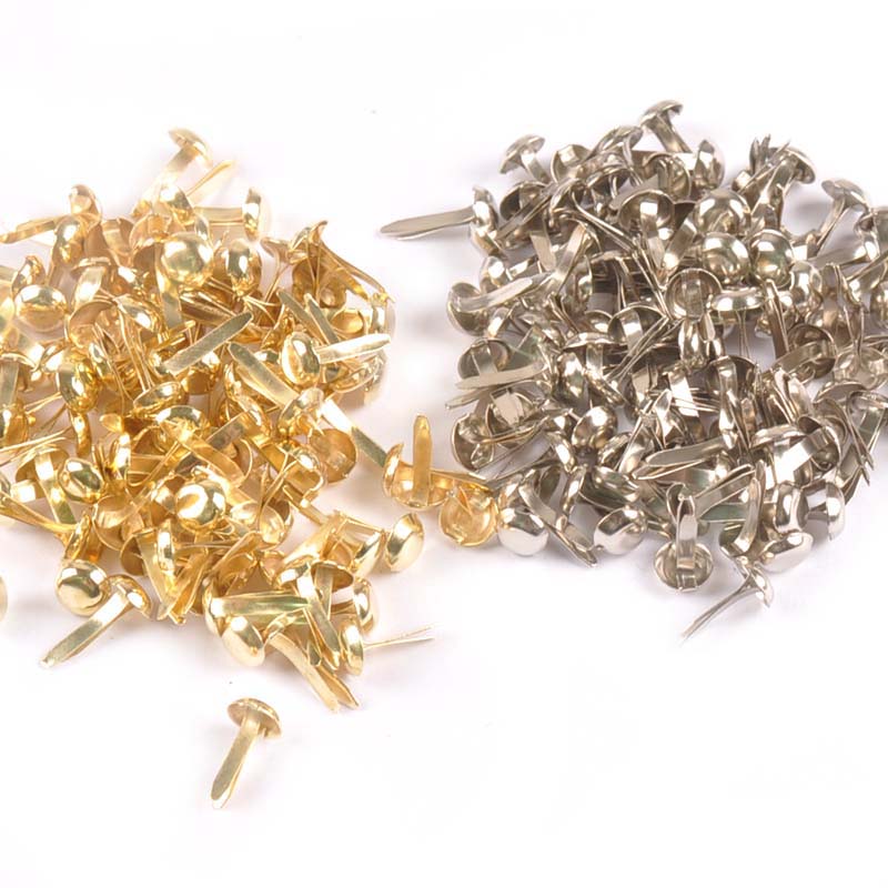 100 ชิ้น หมุดโลหะกลมหลากสีเงิน - Embellishments For Scrapbooking บทวิจารณ์และราคา