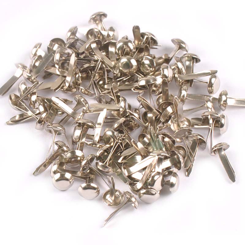 100 ชิ้น หมุดโลหะกลมหลากสีเงิน - Embellishments For Scrapbooking บทวิจารณ์และราคา